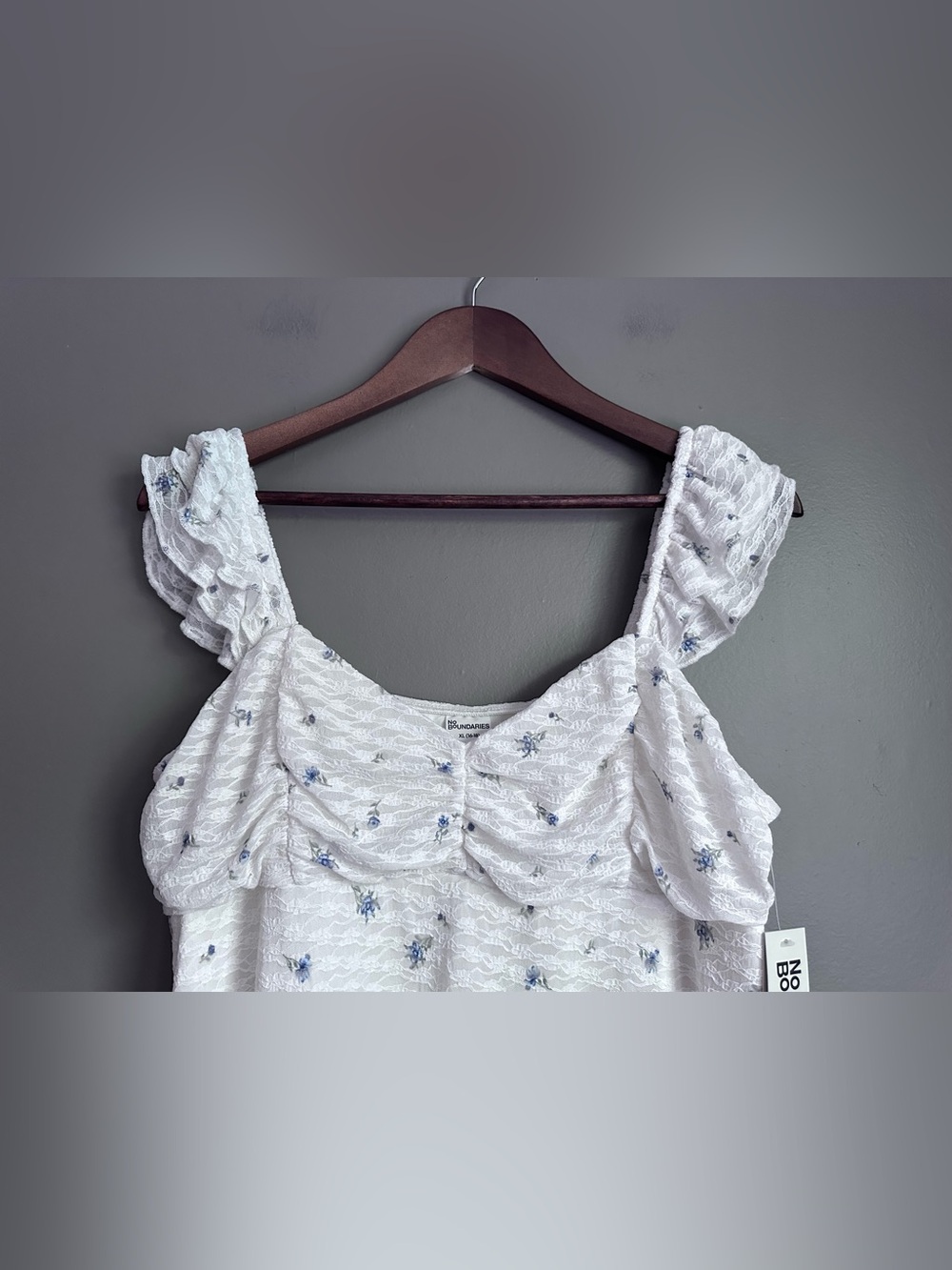 No Boundaries Double Ruffle Ruched Mini Dress Women's Size M | XL - Picture 2 of 16